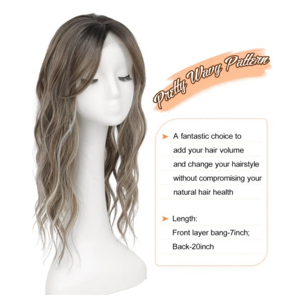 Wavy Clip-In Hair Extension - Ash Brown Balayage - Picture 3 of 7